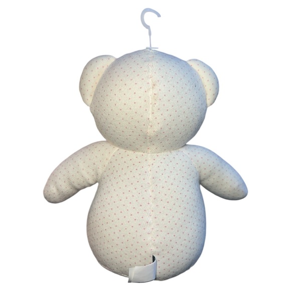 Old Navy Stuffed Plush Cloth Teddy Bear Pink Cream Ivory Polka Dot Rattle 9" - Picture 3 of 7